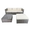 Rohová záhradná zostava PHUKET, šedá/krémová