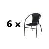 Záhradná stolička 6 x BISTRO, čierny ratan