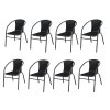 Záhradná stolička 8 x BISTRO, čierny ratan