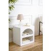 Nočný stolík s regálkom JAMIE, biela