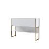 Konzolový stolík so krínkou GOLD, zlatá / biela