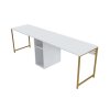 Dvojitý písací stôl DUO, biela / zlatá