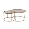 Sada okrúhlych konferenčných stolíkov 80/60 MIKE, zlatá / bronz