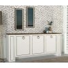 Široká komoda s nástenným zrkadlom ARYA M, biela/lydia