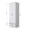 Vysoká šatníková skriňa DUCK, biela