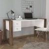 Písací stôl SULTAN, biela/orech
