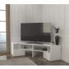 Rovný/rohový TV stolík DUOS, biely