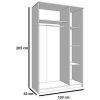 Šatníková skriňa EASY 3D, biela