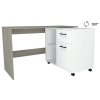 Pracovný stôl SALLY, dub/biela, pravé prevedenie