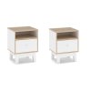 Sada nočných stolíkov AXEL, dub samoa/biela