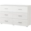 Komoda 6 zásuviek ROMER, biela/light artwood