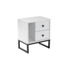 Nočný stolík na nožičkách QUEEN, biela / čierna