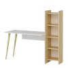 Písací stôl s regálom MADRID, biela/dub