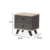 Nočný stolík na nožičkách HARBOR, dub Sonoma/grey
