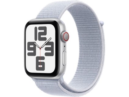 1933 apple watch se 2024 44mm stribrny hlinik s oblacne modrym provlekacim reminkem