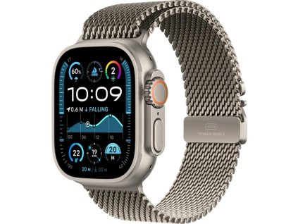 1798 apple watch ultra 2 49mm prirodni titan s prirodne titanovym milanskym tahem m