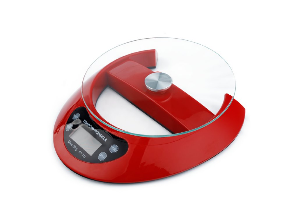 Levně TEMPO- GELSA, digitální kuchyňská váha, červená