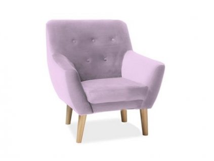 Křeslo NORDIC 1 velvet barva růžová čalounění bluvel 91