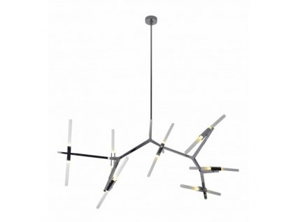 Závěsná lampa CANDELABR PREMIUM 14 stříbrná - hliník, sklo