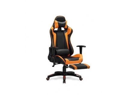DEFENDER 2 křeslo kabinetní s podnožkou černé / oranžové