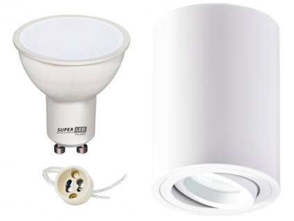 Sada světlo na povrch + žárovka LED GU10 5W teplá bílá