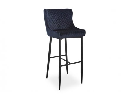 Barová židle COLIN B H-1 Velvet černá kostra/černý Bluvel 19