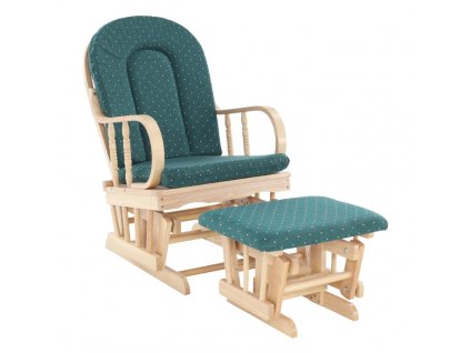 Houpací křeslo, dřevo látka buk zelené, RELAX GLIDER 87107