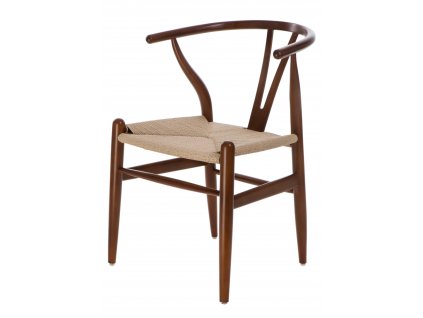 Židle Wicker přírodní tmavě hnědá a inspirované Wishbone