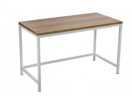 Psací Stůl Hooper 120x60 cm bílé profil 30m lakovaná deska dub přírodní