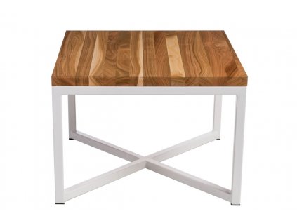 Stolek Taco 60x60 bílý profil 30 mm lakovaná deska z přírodní třešně