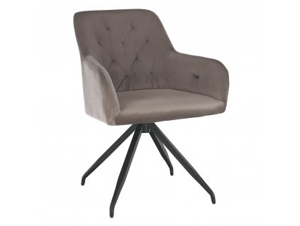 Otočná židle, šedohnědá Taupe Velvet látka/černá, VELEZA