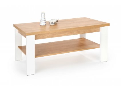 Deska Konferenční stolek JENNA: přírodní hickory, nohy: bílé (2p=1ks)