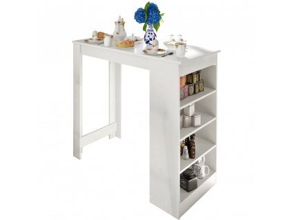 Barový stůl, bílá, 117x57 cm, Austen