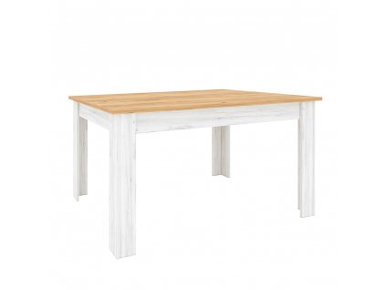 Jídelní stůl, rozkládací, dub craft zlatý/dub craft bílý, 135-184x86 cm, SUDBURY