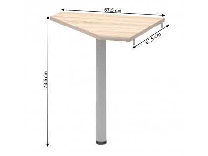Rohový stolek, dub sonoma/kov, JOHAN 2 NEW 06