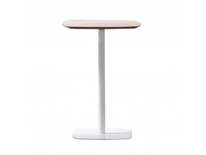 Barový stůl, dub / bílá, MDF / kov, průměr 60 cm, HARLOV