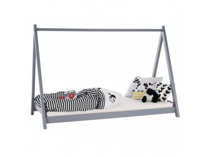 Montessori postel, šedá, borovicové dřevo, GROSI