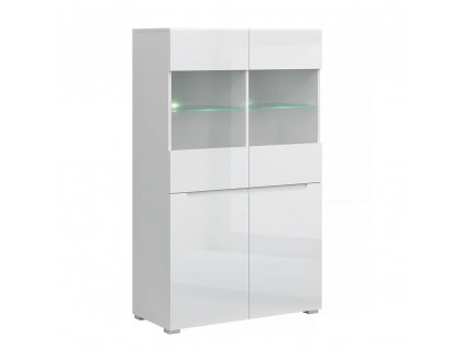 vitrina biela lesk 2d2w 01