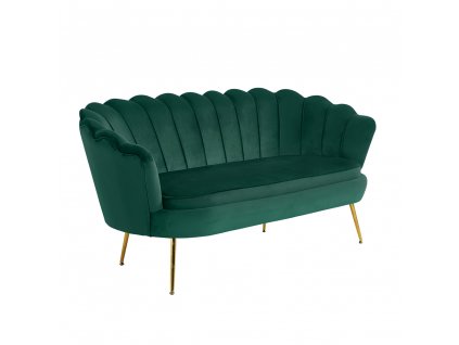 Luxusní pohovka, 2,5-sed, smaragdová Velvet / zlatá, styl Art-deco, NOBLIN