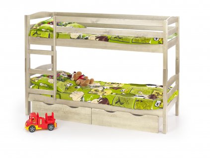 Patrová postel SAM s matracemi - borovice