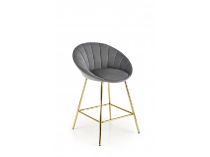 H112 barová židle popelavě šedá/zlatá