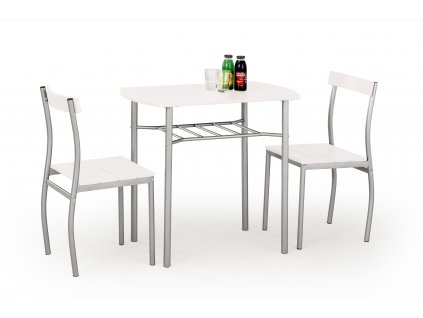 Jídelní set LANCE: stůl + 2 židle, bílá