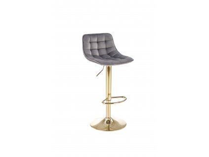H120 barová židle noha - zlatá, sedák - tmavě šedý