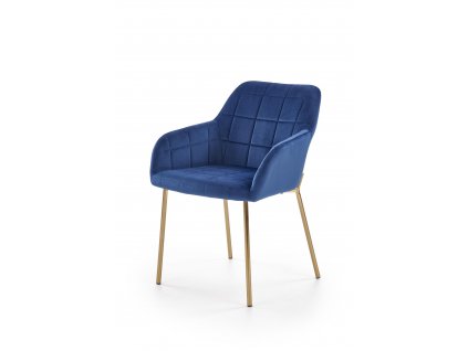 K306 židle zlatá/tmavě modrá