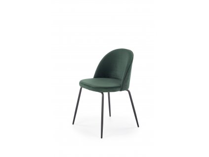 K314 židle, nohy - černé, čalounění - tmavě zelené