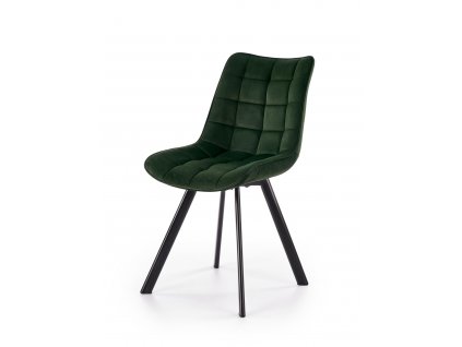 K332 židle nohy - černé,  sedák - tmavě zelený