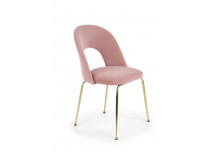 K385 židle světle růžová/zlatá