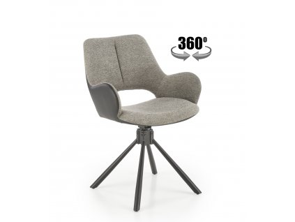 K494 židle šedá/černá