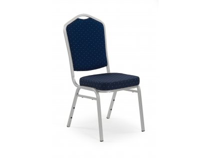 K66S židle modrá, stříbrné nohy