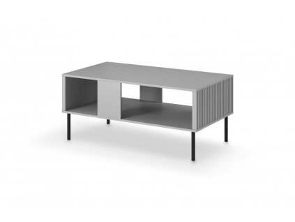 Konferenční stolek ASENSIO LAW-1 světle šedá, nohy: černé